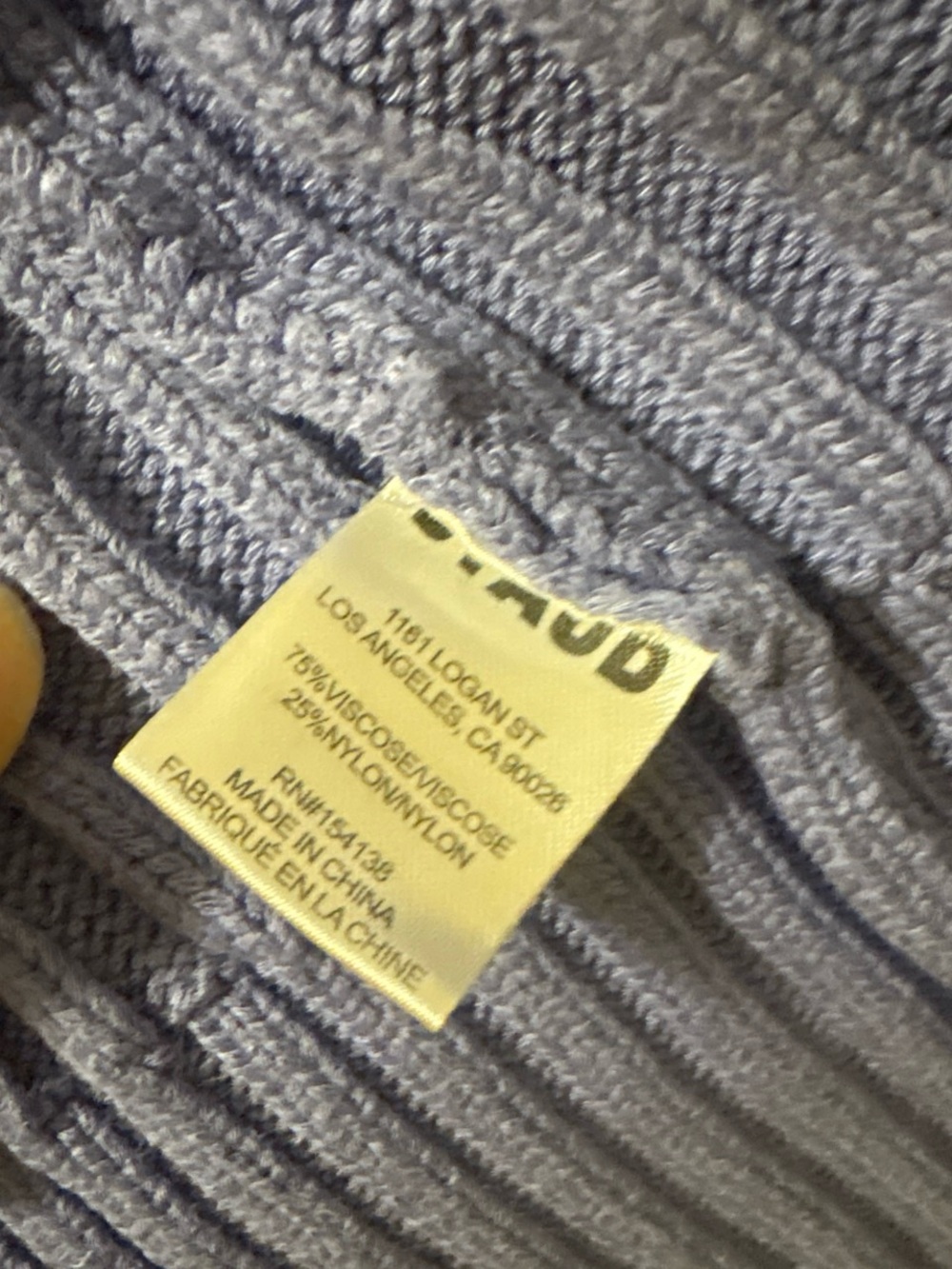 STAUD Periwinkle Ribbed Button-Front Cardigan - Picture 4 of 4